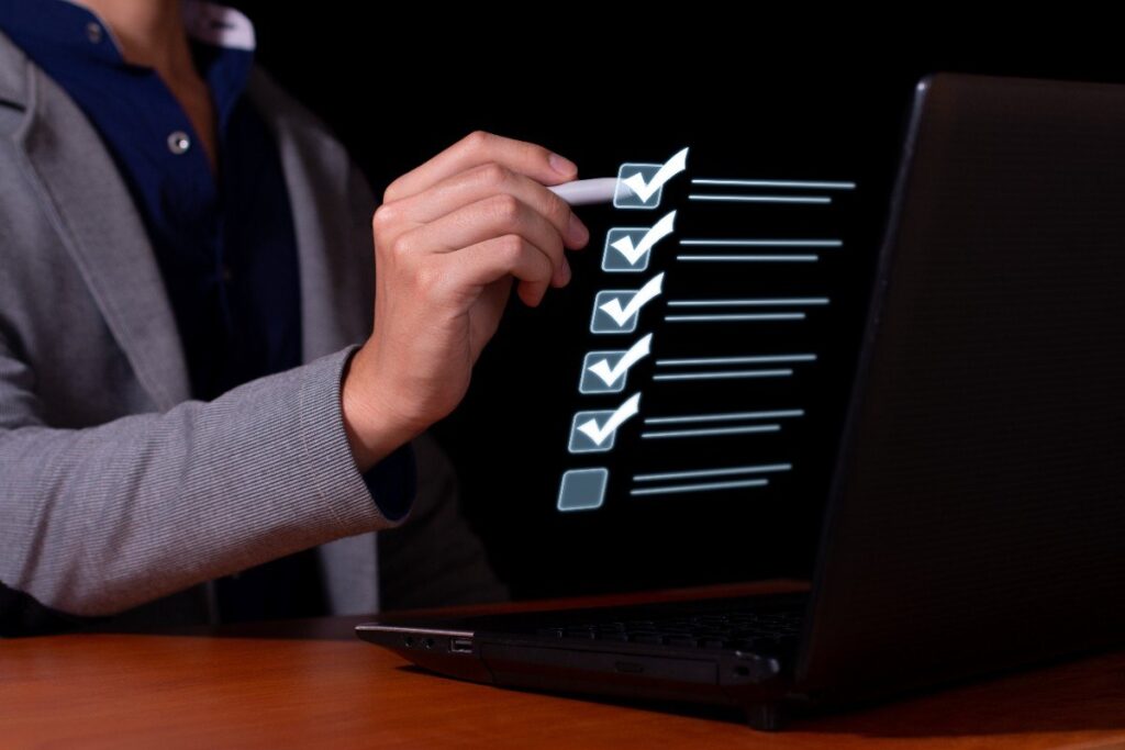 A man pointing click with a pen