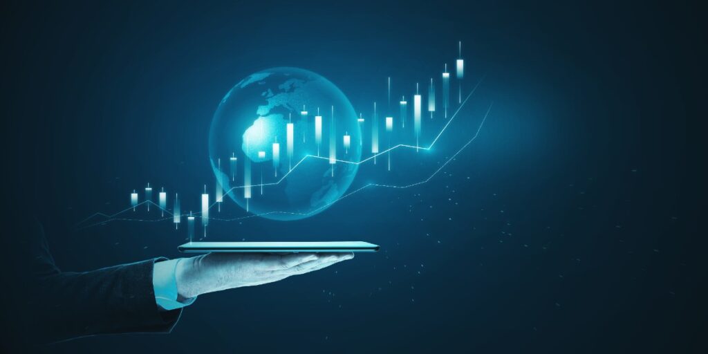 A hand displays the graph